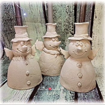 Keramik Kerzenständer Schneemann Engel
