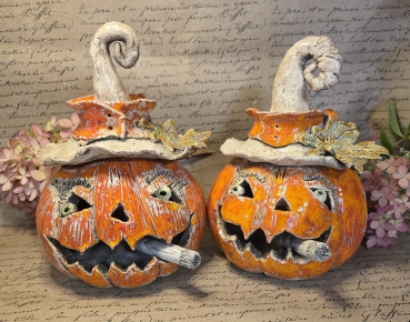 Keramik Kürbis Vladimir Windlicht Halloween