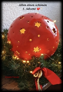 Keramik Lichterkugel große Sternenkugel wunderschöne Weihnacht