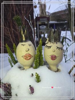 Preview: Keramik Gartenstecker König und Königin