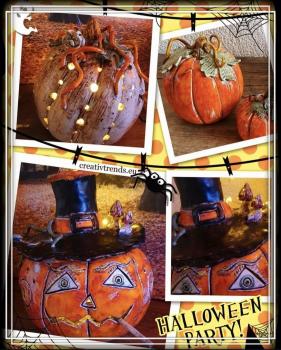 Preview: Keramik Kürbis Vladimir Windlicht