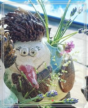 Preview: Keramik PerückenVogel Vase