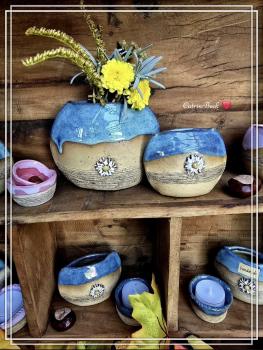 Keramik Vase Daisy Ellipse