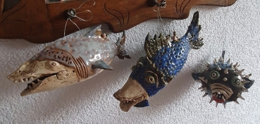 Kugelfisch aus Keramik Handarbeit Unikat
