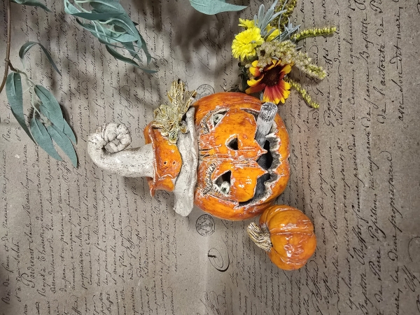 Keramik Kürbis Vladimir Windlicht Halloween