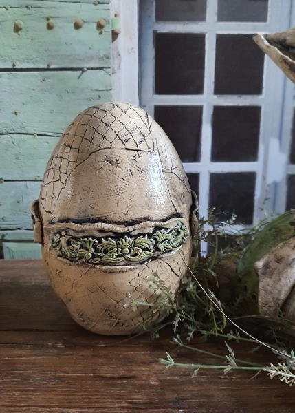Vintage Keramik Ei groß