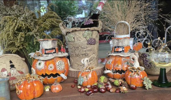 Keramik Kürbis Vladimir Windlicht