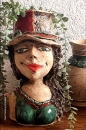 Carla - Keramik Skulptur Büste Blumenvase Gartenskulptur
