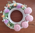 Blumenring Steckring weiß mit Specks
